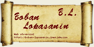 Boban Lopašanin vizit kartica